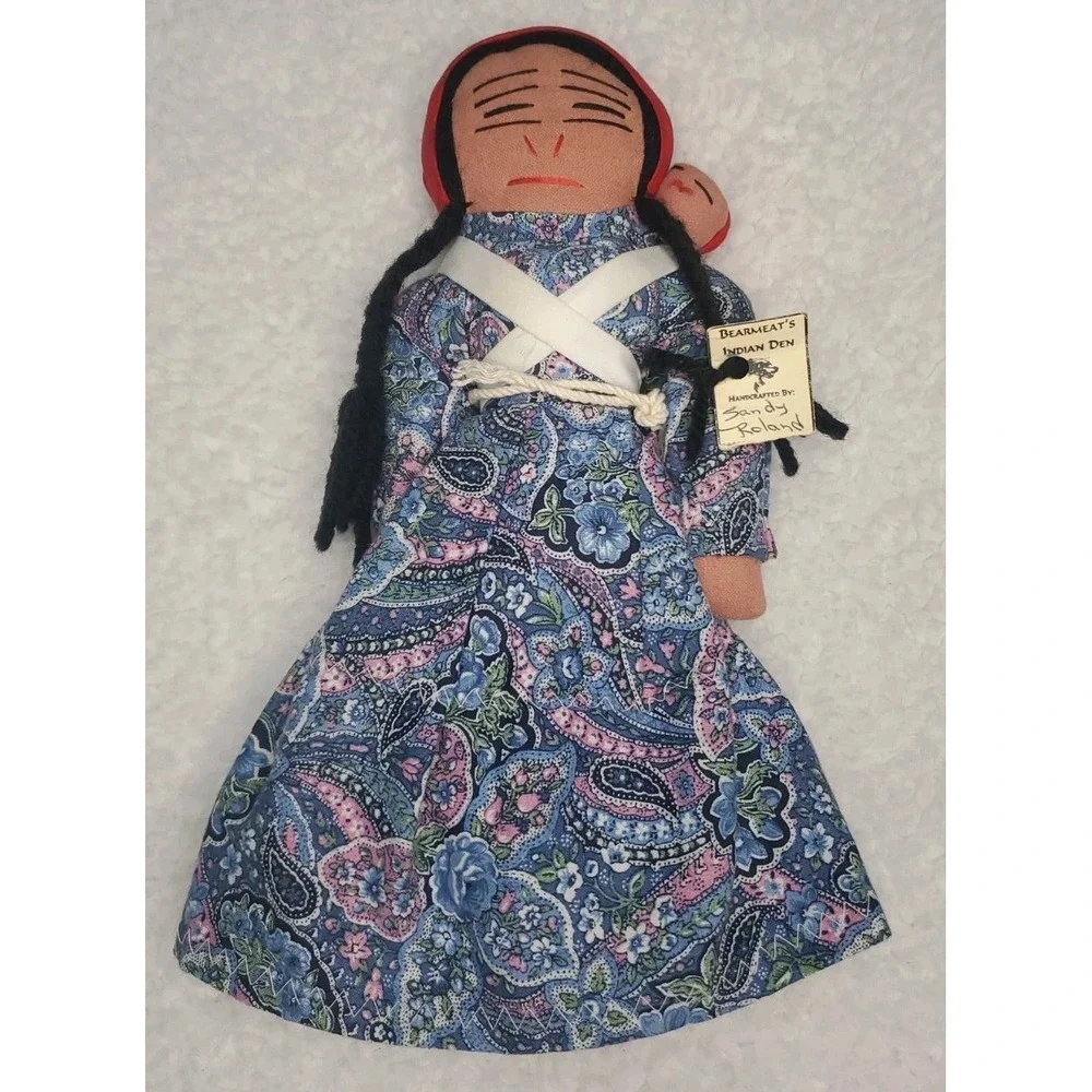 Vintage Native American Cloth Rag Doll Folk Art Handmade